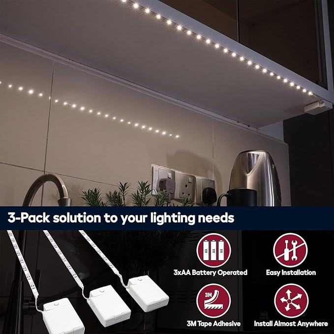 BestLuz Battery Powered LED Strip Lights, 3 Pack 40 Inch Battery Operated LED - Image 6