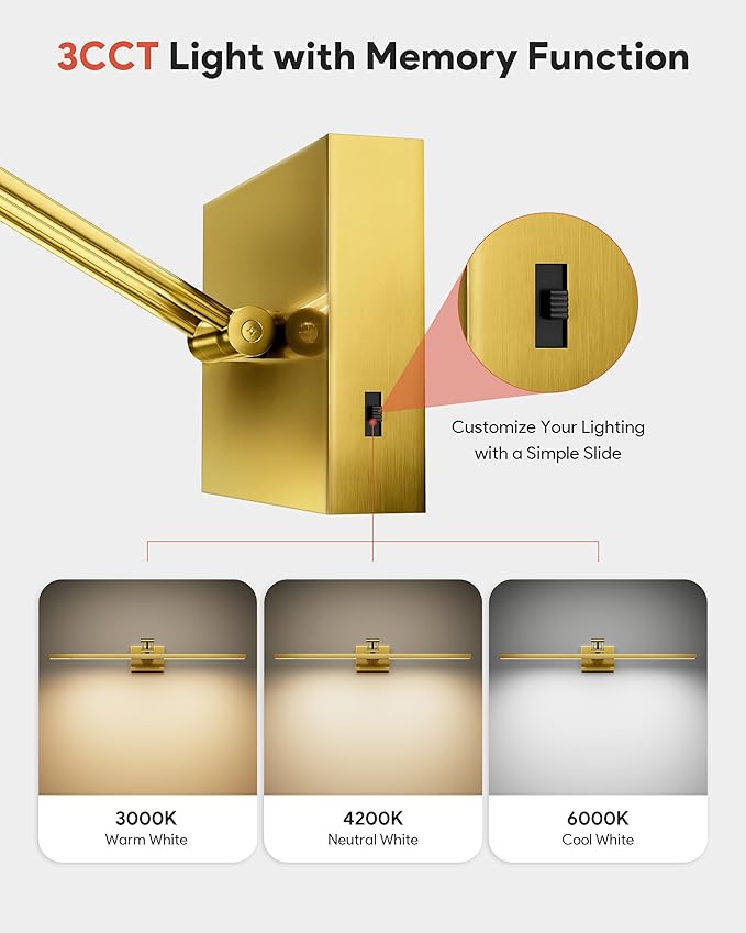 VONLUCE 30" LED Bathroom Vanity Light, 3CCT Modern LED Vanity Lights - Image 2