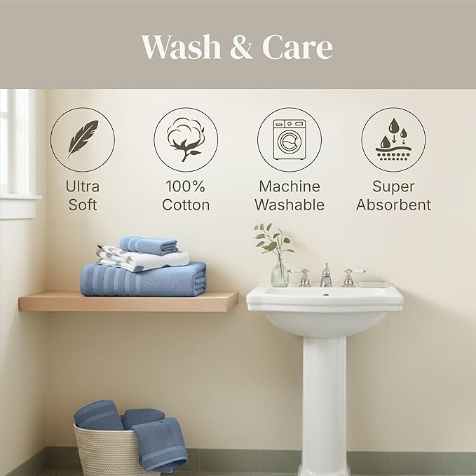 Modern Threads Natural Vine 6-Piece 100% Cotton Towel Set – Yarn Dyed Jacquard - Image 7