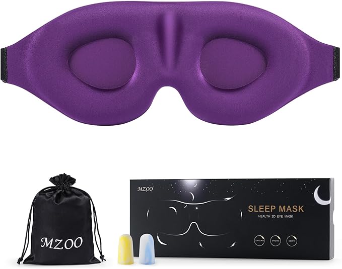 MZOO Luxury Sleep Eye Mask for Side Sleeper Men Women, Zero Eye Pressure 3D by MZOO