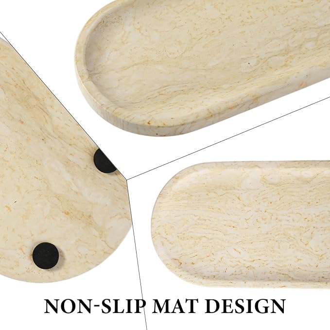 Koville Natural Marble Tray for Home Decor, Stone Perfume Organizer Jewelry - Image 3