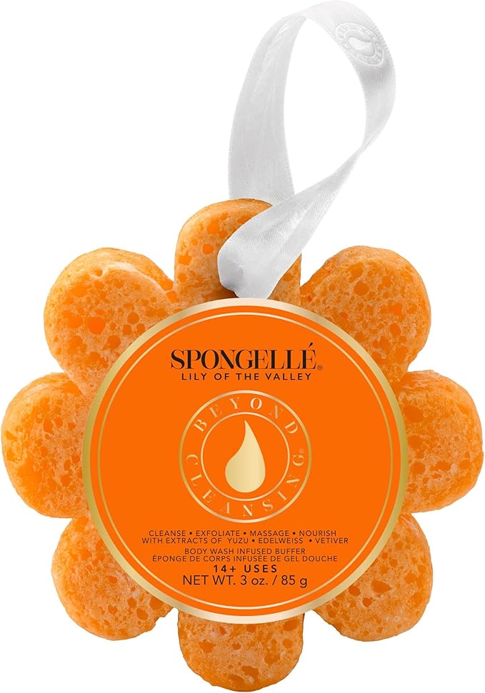 Spongellé Lily of the Valley Wild Flower Bath Sponge | Built-in Body Wash & by Spongell%C3%A9