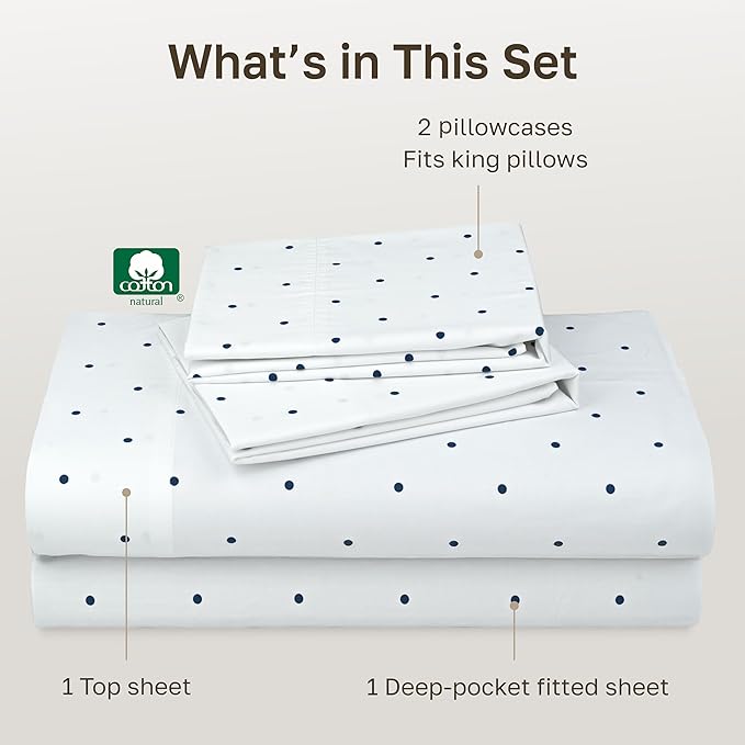 California Design Den Soft 100% Cotton King Sheet Set, 400 TC Good Housekeeping - Image 4