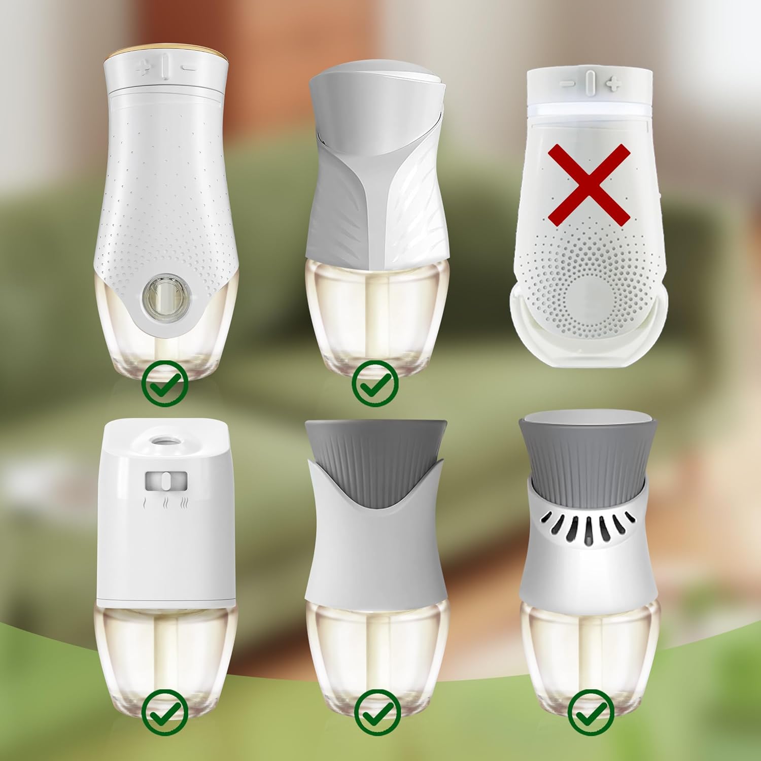 Plug-in Refills Home Plug-in Air Freshener - Jasmine Essential Oil Refills 6 Count Long-Lasting Fragrance - For Room and Bathroom Wall Compatible with Air Wick,Compatible with Glade