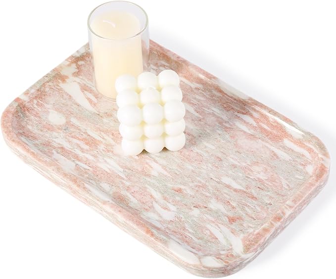 Karibiber Marble Vanity Tray, Marble Bathroom Tray Countertop, Decorative Tray by Karibiber