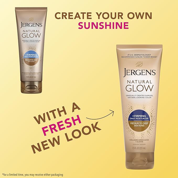 Jergens Natural Glow + Firming Daily Moisturizer Medium to Tan Skin Tones 7.5oz - Image 2