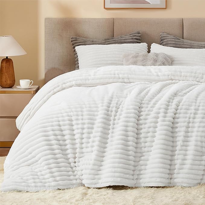BEDELITE Fleece California King Comforter Set -Super Soft & Warm Fluffy Bright by BEDELITE