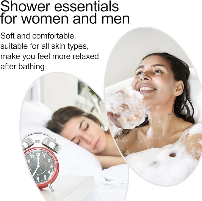 Fishent Loofahs Bath Sponge, 4 Pack 70g Soft Mesh Pouf Shower Puffs Loofa - Image 7