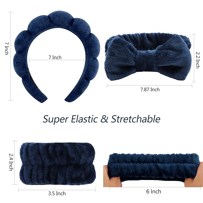 VELSCRUN Spa Headband, Makeup Face Wash Skincare Headbands, Stuff - Image 6