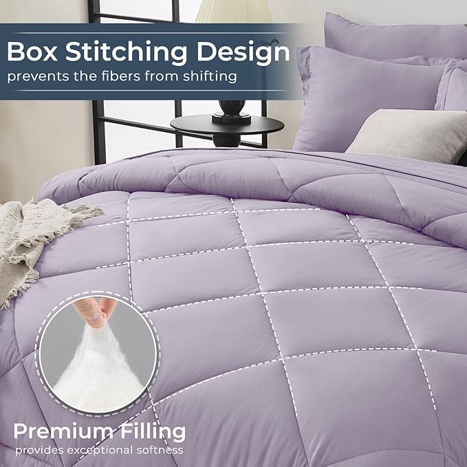 HEVUMYI King Purple Comforter Set - Image 4