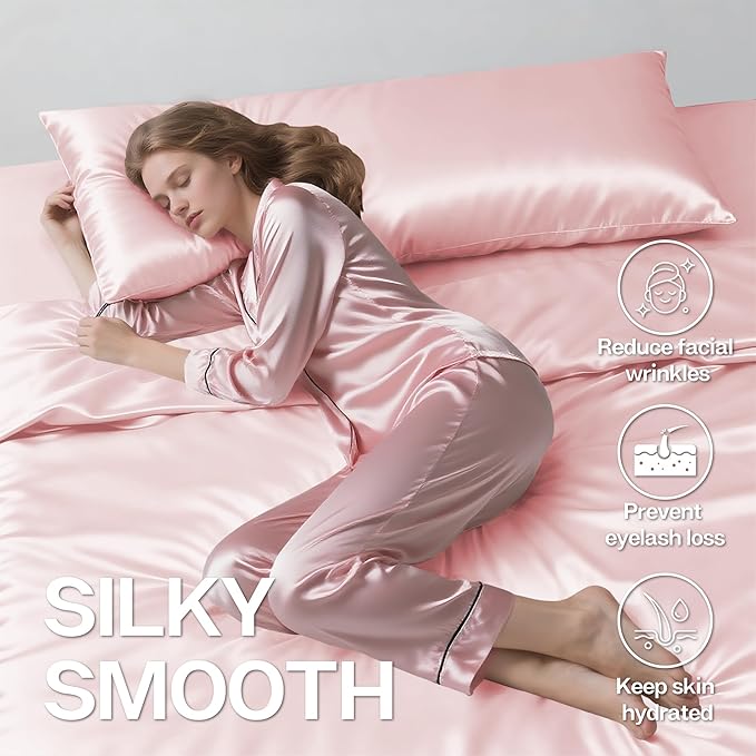 MR&HM Satin Body Pillow Cover, Soft and Breathable Body Pillow Case - Image 4
