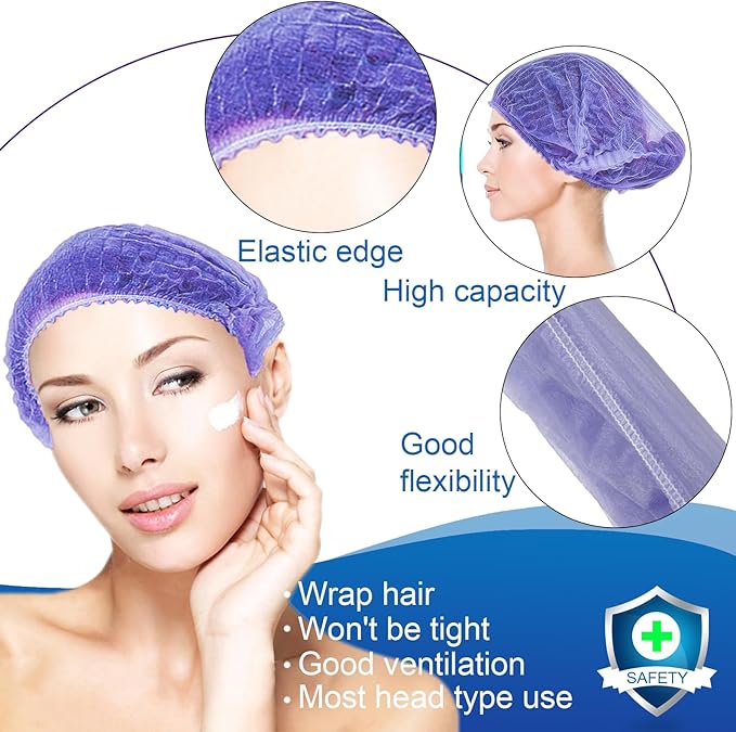 Disposable Bouffant Caps, 21inches Hair Net, Elastic Dust Cap - Image 4