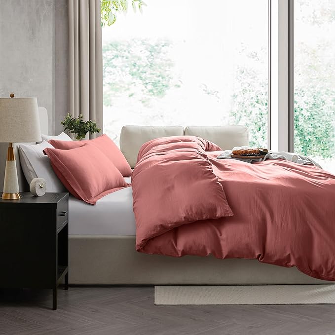 Nestl Pink Clay Duvet Cover King Size - Image 7