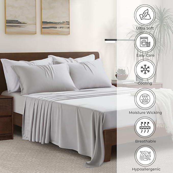 Luxury Bamboo Market | Queen Envelope Pillowcase Set | 100% Viscose Made from - Image 3