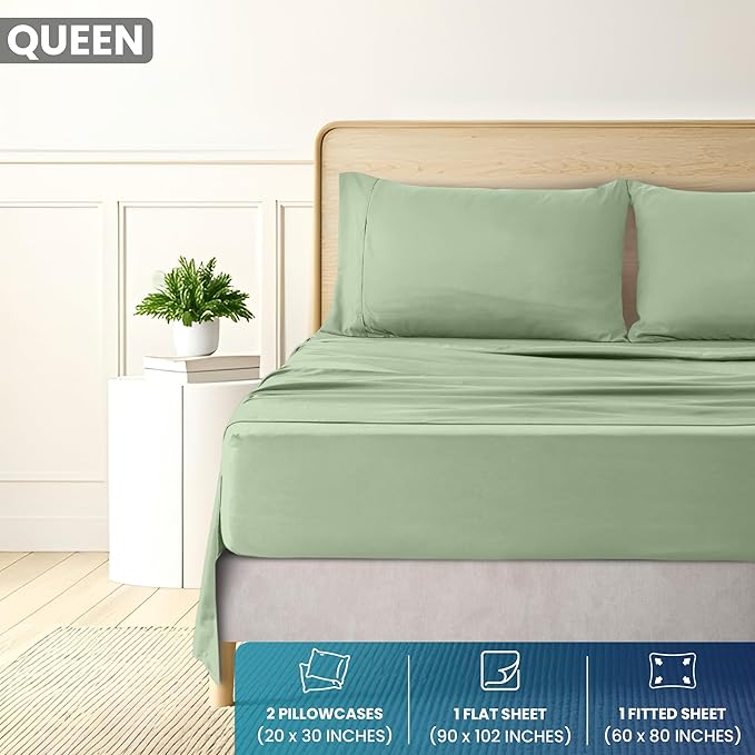 Utopia Bedding Queen Size 4 Piece Sheet Set - Image 2