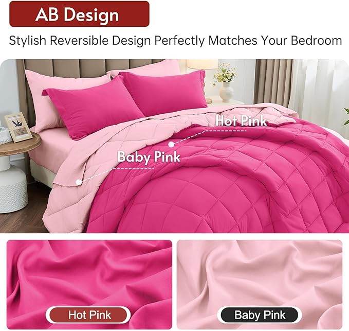 MUXHOMO 7 Pieces King Comforter Set, Reversible Bed in a Bag King Size - Image 3