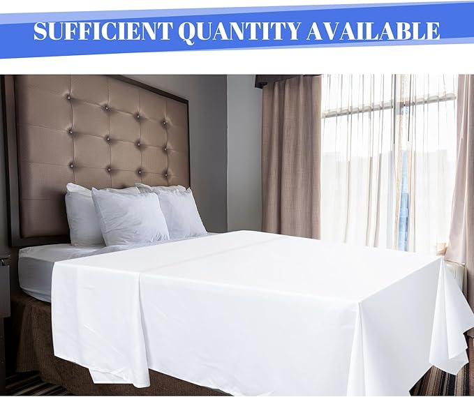 Preboun 10 Pack Queen Flat Sheets 90" x 102" Soft Microfiber Sheets Bulk - Image 4
