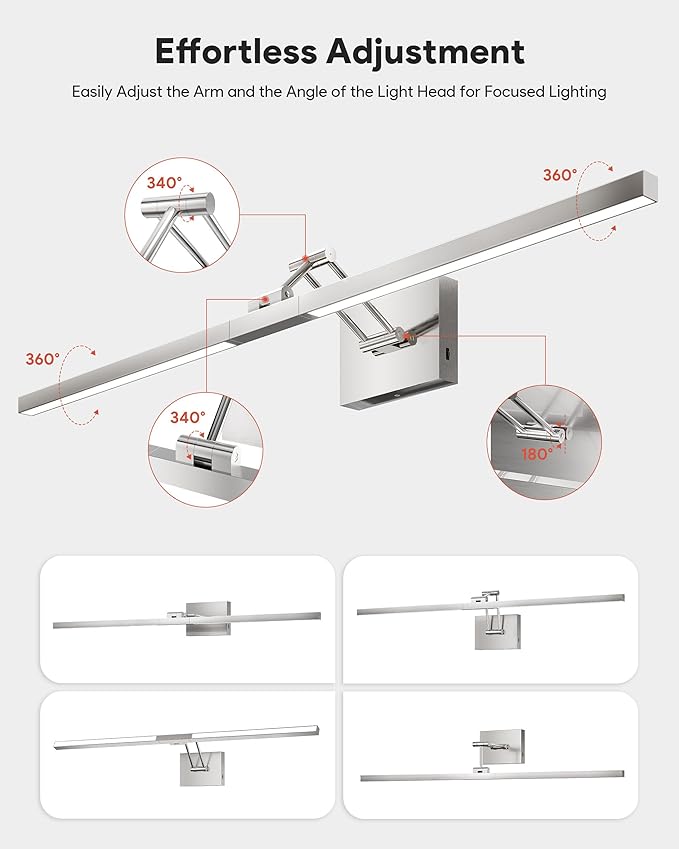 VONLUCE 36" LED Bathroom Vanity Light, 3CCT Modern LED Vanity Lights - Image 4