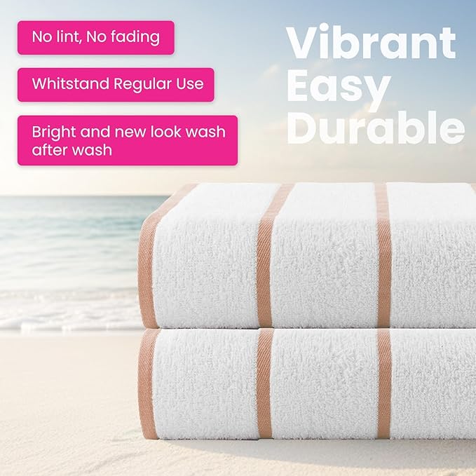 CASA COPENHAGEN Cabana Pool 4Pcs 100% Egyptian Cotton Large Designer Beach - Image 5