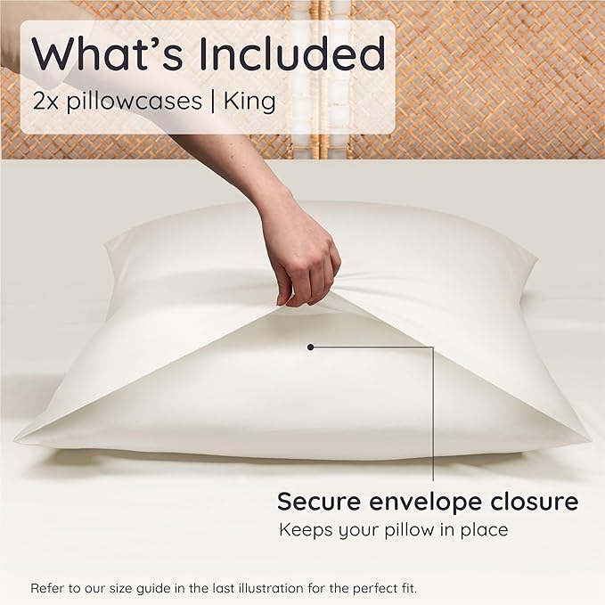 Bambaw 100% Viscose Derived from Bamboo Pillowcases King Size – Set of 2 King - Image 2