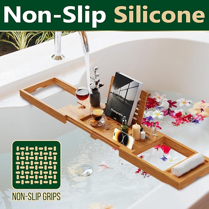 SereneLife Premium Bathtub Tray Caddy - Image 6