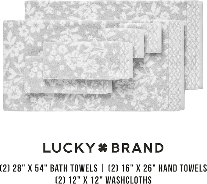 Lucky Brand Folk Floral 6 Piece Bath Towel Set - Image 3
