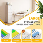 Reegangfa 5 Drawer File Cabinet with Lock, 18" D Metal Vertical Filing Cabinets, Steel File Storage Cabinets for Home Office, Hanging A4 Legal/Letter Size Narrow File Cabinet, Assembly Required