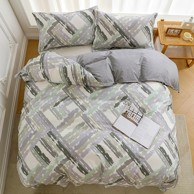 OAITE Duvet Cover Set Twin Size Floral Pattern Ultra Soft 100% Cotton Duvet - Image 4