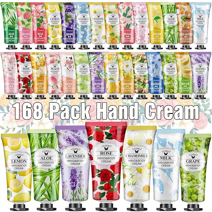 VESPRO 168 Pack Hand Cream Set for Women, Hand Lotion for Mothers Day Gifts by VESPRO