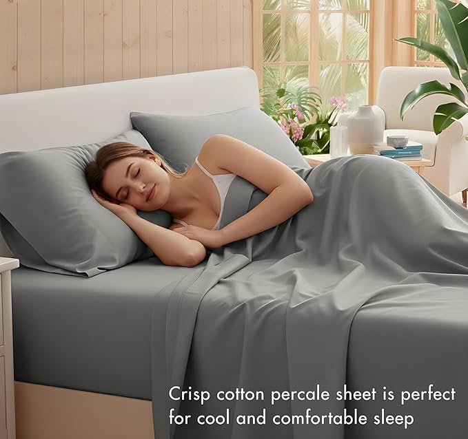 RUVANTI 100% Cotton Sheets – Twin XL Size Percale Bedding, Cooling & Breathable - Image 3