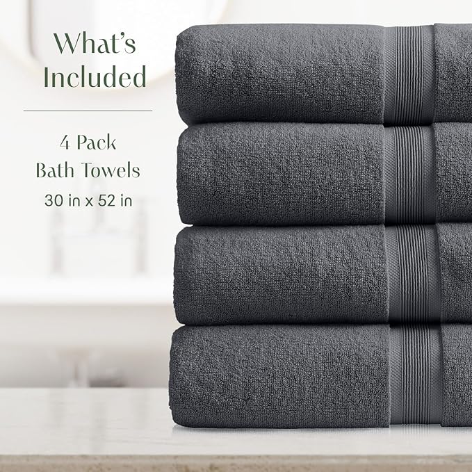 Springtree Home Luxury Viscose from Bamboo Bath Towel Set of 4 | 35% Viscose - Image 2