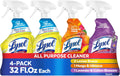 Lysol All Purpose Cleaner Spray, Multi-Purpose Disinfecting Spray, Kitchen & Bathroom Cleaner, Lemon Breeze, Lavender, Mango 32oz (Pack of 4)