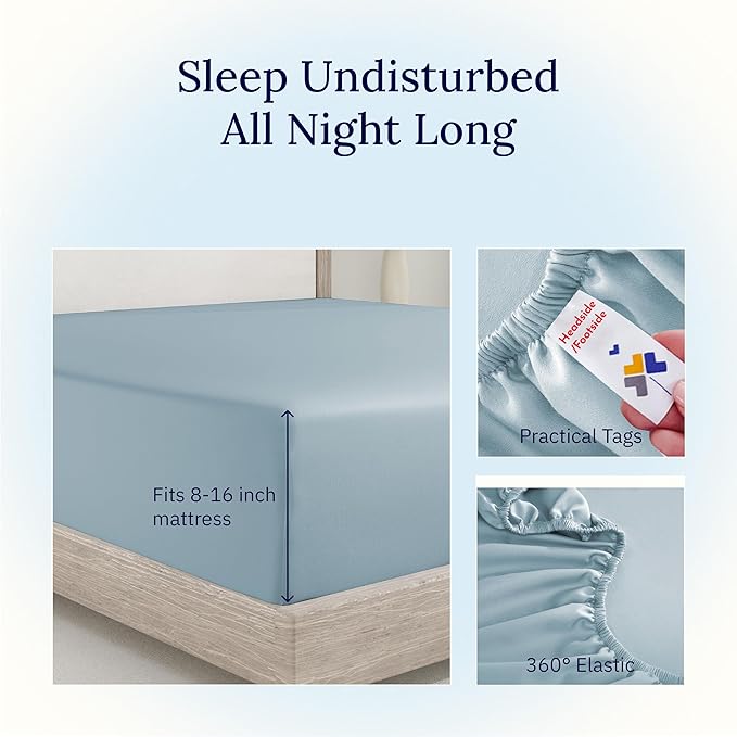 California Design Den Fitted King Size Sheets, Deep Pocket Soft 400 Thread - Image 6