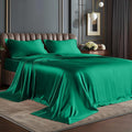 BEDELITE Satin Sheets Queen Size Bed Set, Luxury Soft Dark Green Sheets by BEDELITE