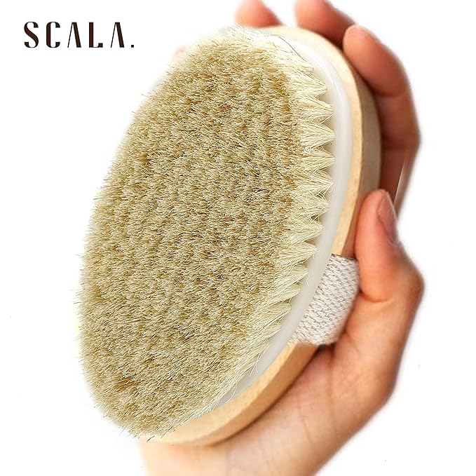 Dry Brushing Body Brush SCALA Natural Bristle Body Brush, Soft Body Exfoliating - Image 4
