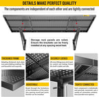 4Pack 1.64x4ft Adjustable Metal Garage Wall Shelving Heavy Duty Garage Storage Shelf Wall Mounted Black