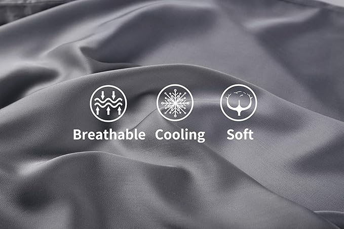 Bamboo Viscose Zippered Pillow Cases Queen Size Set of 2, 400 Thread Count - Image 2