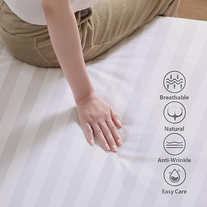 100% Egyptian Cotton Fitted Sheet Queen Size, 600 Thread Count, Single Fitted - Image 2
