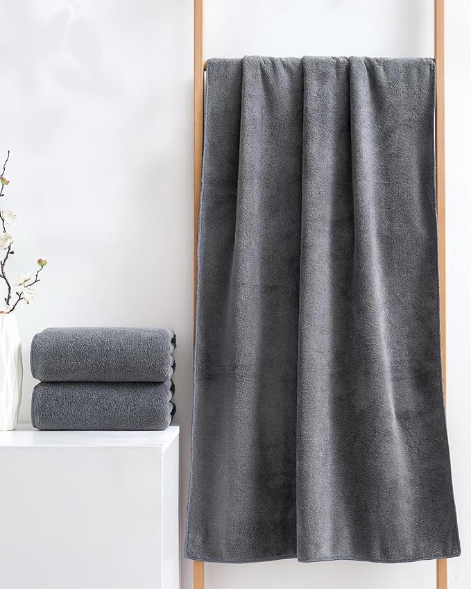 Lumimi Towel Set of 8 Very Soft Microfiber 4 Bath and 4 Hand Towels Quick Dry - Image 6