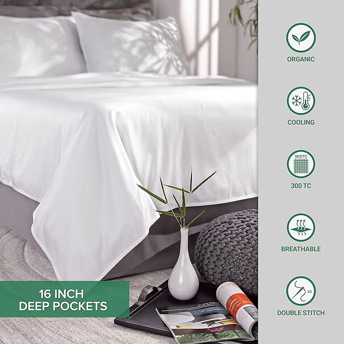 Pure Bamboo King Sheets, Genuine 100% Organic Viscose Derived from Bamboo Bed - Image 9