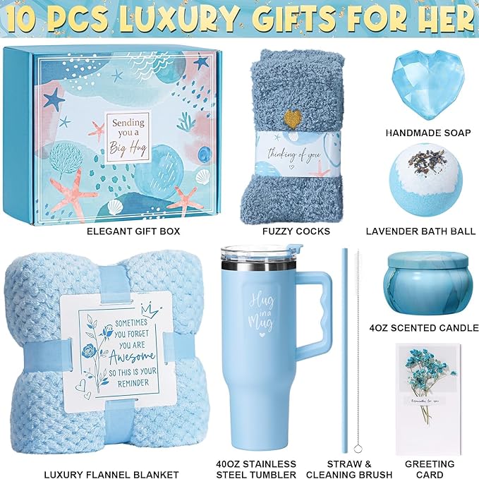 Birthday Gifts for Women Self Care Get Well Soon Gifts, Ocean Relaxing Spa Kit - Image 2