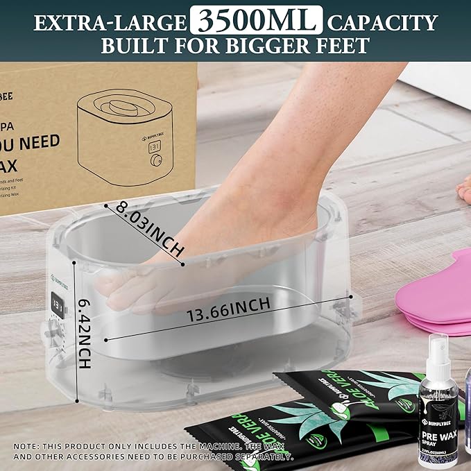 BUMPLYBEE Paraffin Wax Machine for Hand and Feet-3500ml Hand Wax Paraffin - Image 3