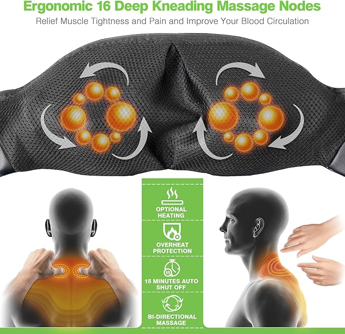 cotsoco Cordless Shiatsu Neck and Shoulder Massager - Image 3