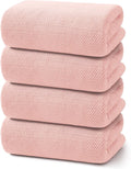 REDKISS 4 Pack Pink Bath Towels, 35 x 70 in Extra Large Coral Fleece Bath Towel by REDKISSOnline