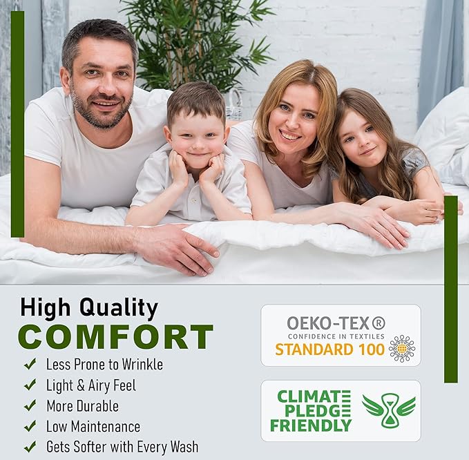 RUVANTI 100% Cotton Sheets – Split King Size Percale Bedding, Cooling & - Image 6