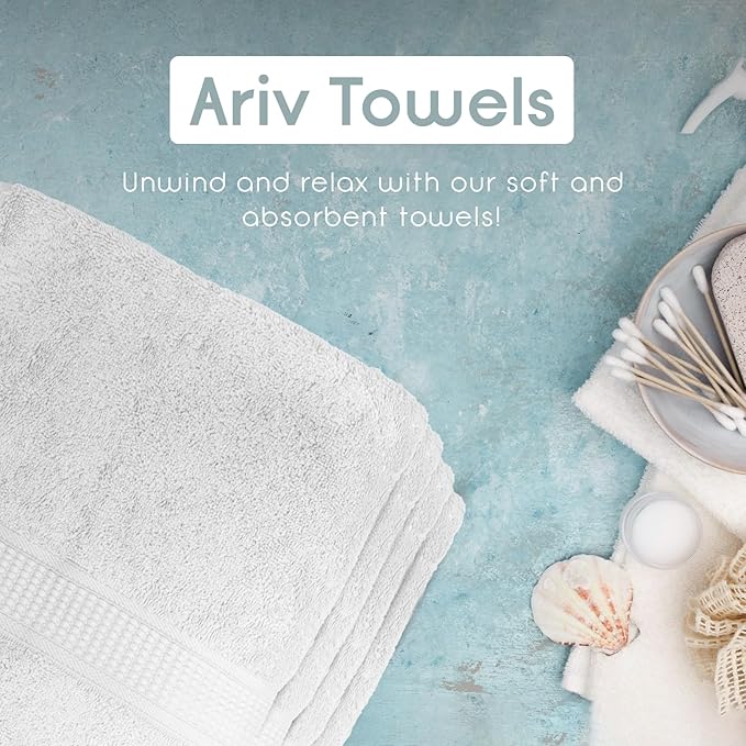 Ariv Towels Pack of 8, Premium Cotton Towel Set, Super Soft, Quick Dry - Image 5
