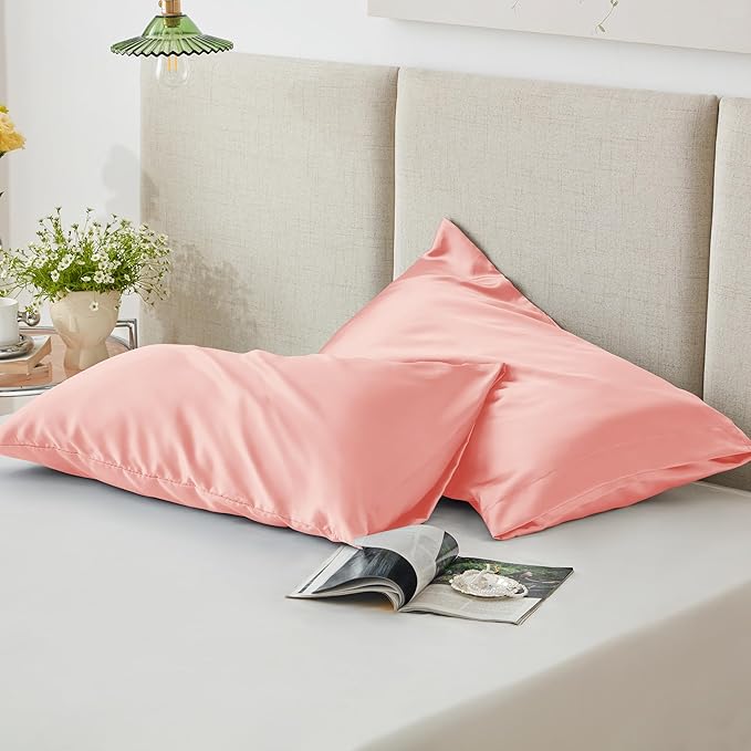 Love's cabin Satin Pillowcase Set of 2 King Size 20x36, Cooling Pillow Covers - Image 6