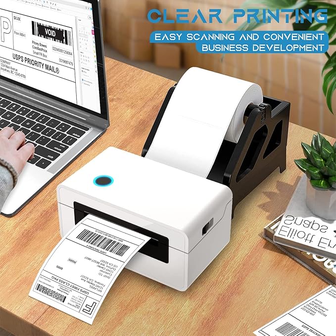 MFLABEL 4x6 Thermal Shipping Labels - 20 Rolls of 250, Perforated & Smudge-Proof Direct Thermal Labels Compatible with Rollo, Zebra, Munbyn |for Amazon USPS UPS FedEx Shopify (Not for Dymo/Brother)