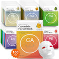 VESPRO 100 Pack Collagen Essence Sheet Facial Masks, Bulk Face Masks Skincare by VESPRO