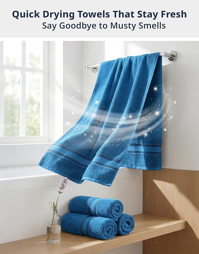LANE LINEN 100% Cotton 4 Pack Bath Towels Set - Image 7